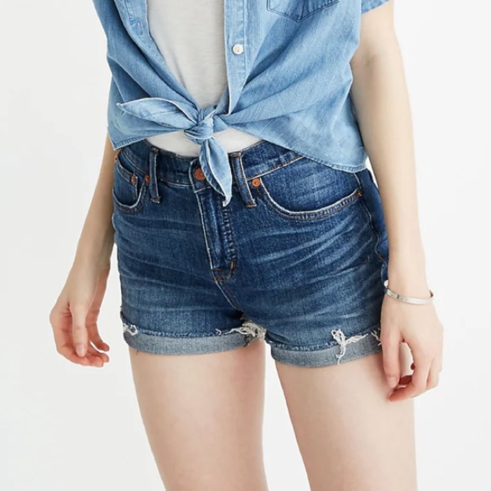 High-Rise Denim Shorts in Glenoaks Wash: Cutoff Edition